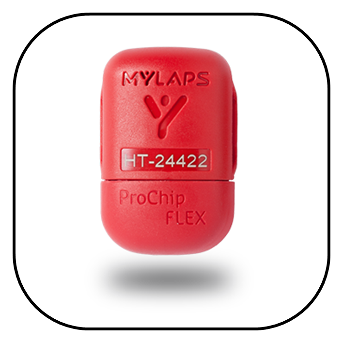 Picture of a Mylaps ProChip Flex in red